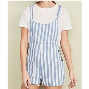 striped overalls